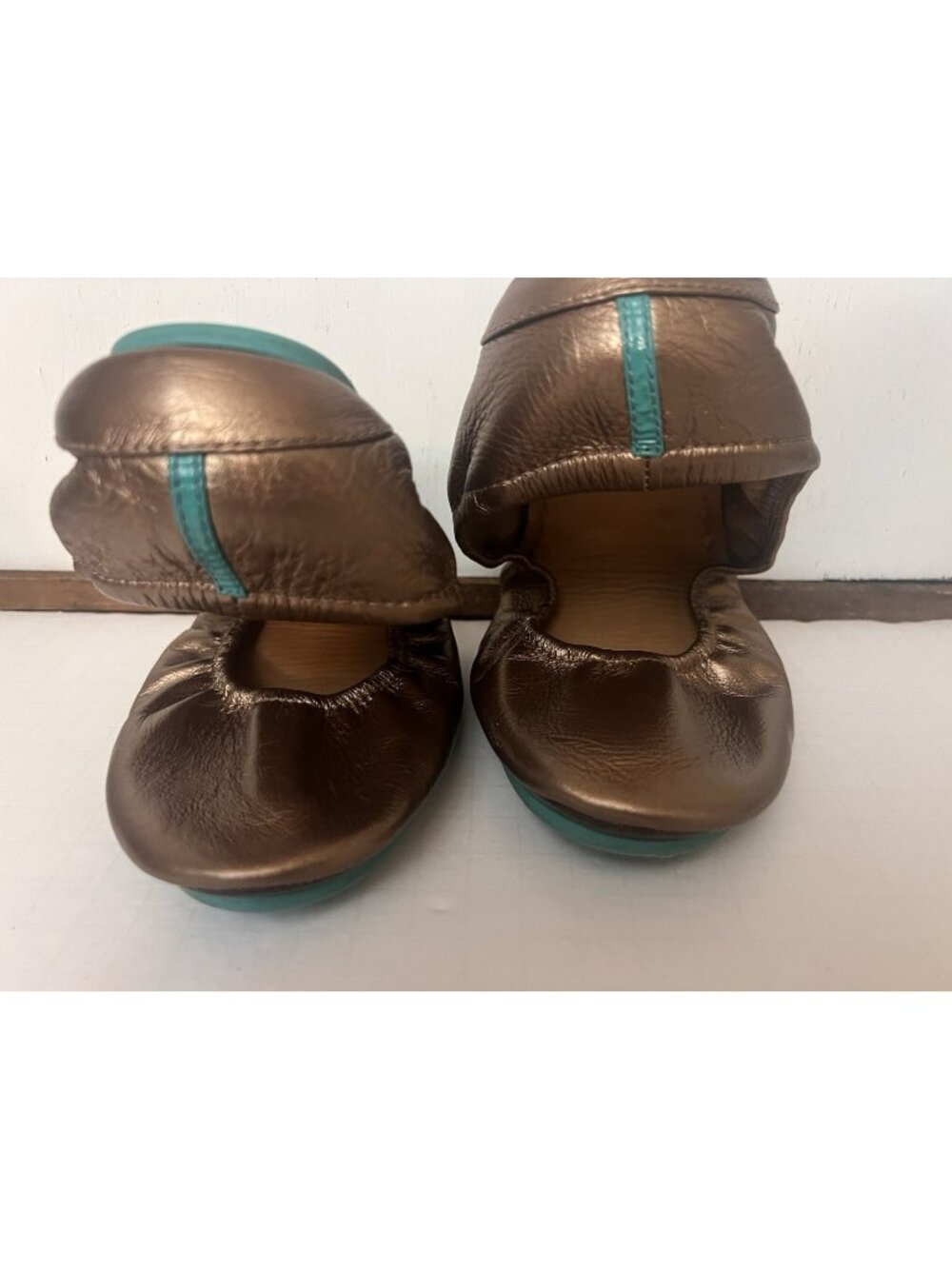Tieks Gavrieli Bronze Metallic Leather Ballet Shoes Flats Size 12